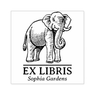 Ex Libris - Indian Elephant Rubber Stamp