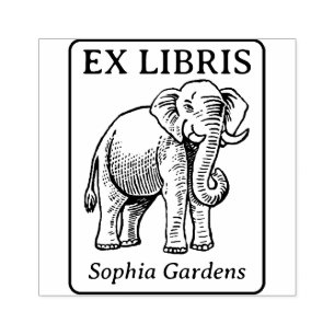 Ex Libris - Indian Elephant Rubber Stamp