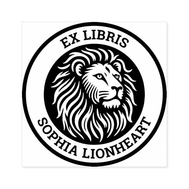 Ex Libris - Lion Rubber Stamp (Imprint)