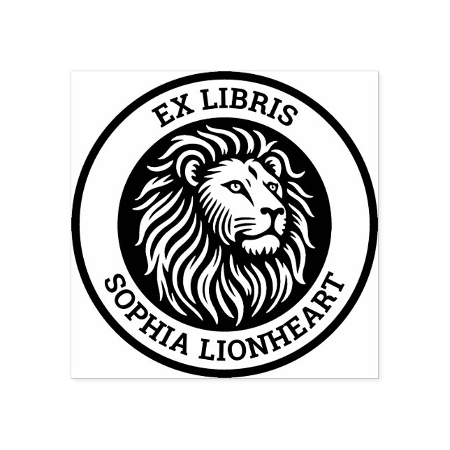 Ex Libris - Lion Rubber Stamp (Imprint)