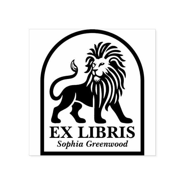 Ex Libris - Lion Rubber Stamp (Imprint)