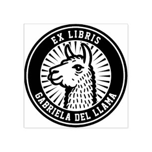 Ex Libris - Llama Champion Rubber Stamp