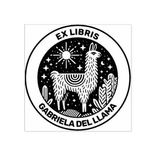 Ex Libris - Llama Rubber Stamp