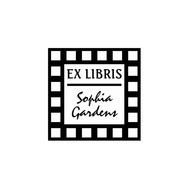 Ex Libris Modern Rubber Stamp (Imprint)