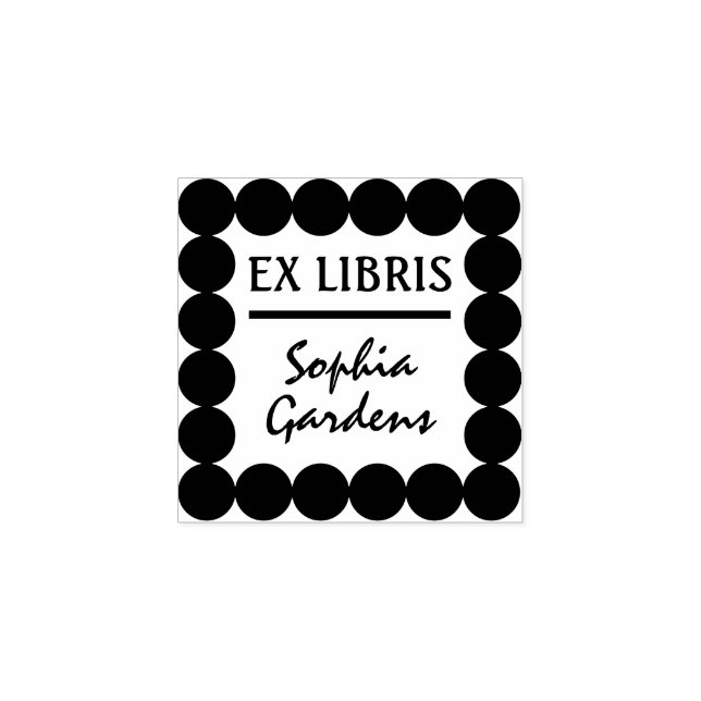 Ex Libris Modern Rubber Stamp (Imprint)