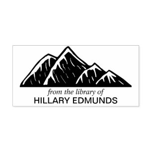Ex Libris Mountains Rubber Stamp