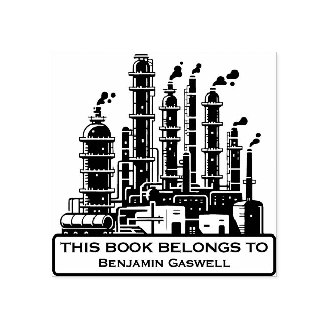Ex Libris - Oil Refinery Rubber Stamp (Imprint)