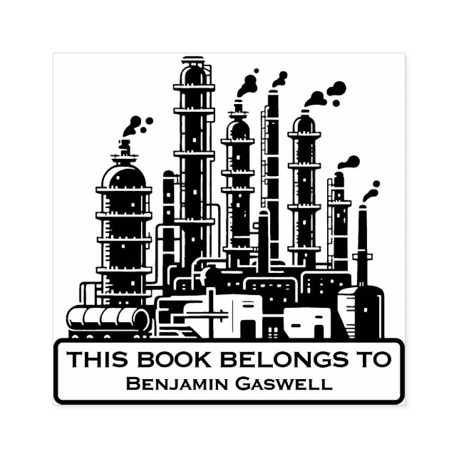 Ex Libris - Oil Refinery Rubber Stamp (Imprint)