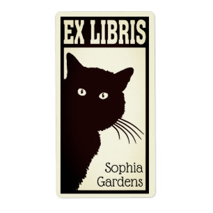 Ex Libris - Peeping Black Cat (filtered)