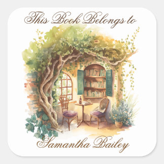 Ex Libris Personalised Bookplate Square Sticker