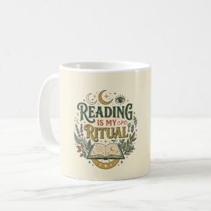 Ex Libris Reading Is My Ritual Bookish Celestial Coffee Mug