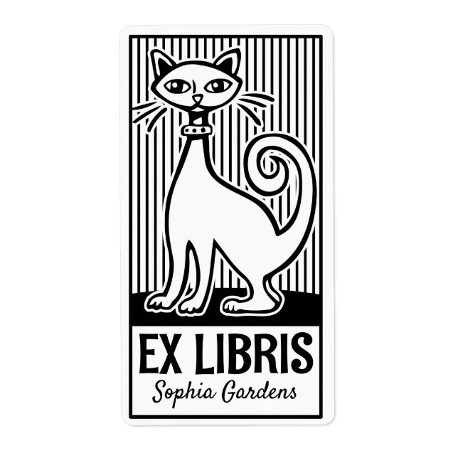 Ex Libris - Retro Cat v2 (Devant)