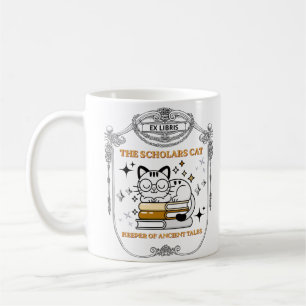 Ex Libris Scholar Cat Dark Academia Coffee Mug