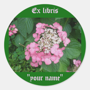 Ex Libris Stickers Hydrangea rose pour Customiser