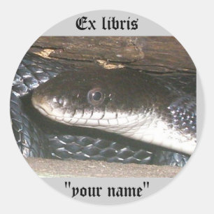 Ex Libris Stickers Serpent Noir à Customiser
