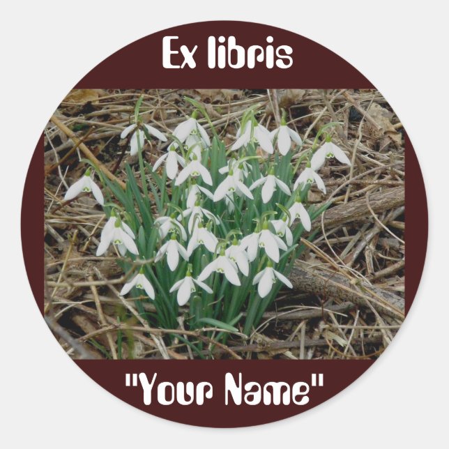 Ex libris Stickers Snowdrops (Devant)