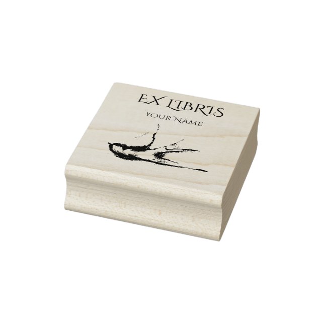 EX LIBRIS - swallow bird Rubber Stamp (Stamp)
