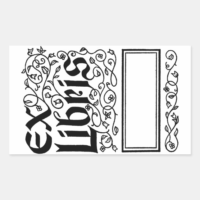 Ex Libris ~ Vintage Looking Bookplate / Booklabel Sticker (Front)