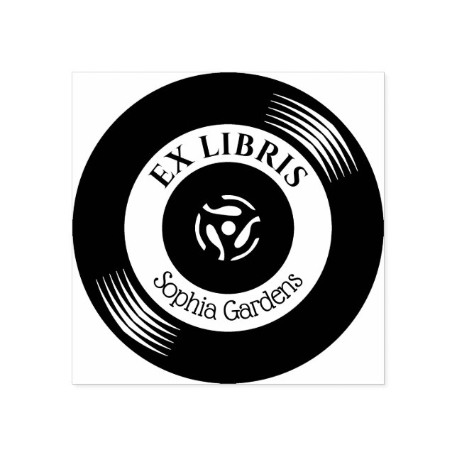 Ex Libris Vinyl Record Rubber Stamp (Imprint)