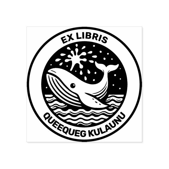 Ex Libris - White Whale Rubber Stamp (Imprint)