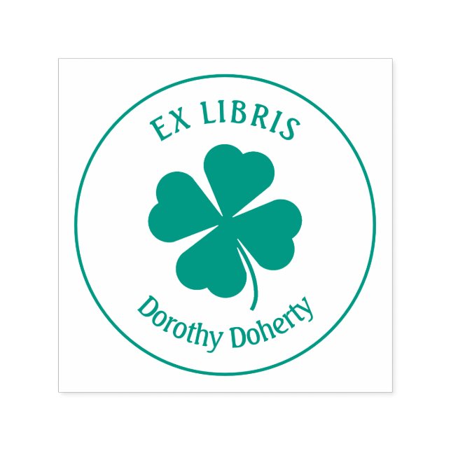 Ex Libris with Clover | Personalizable Self-inking Stamp (Design)