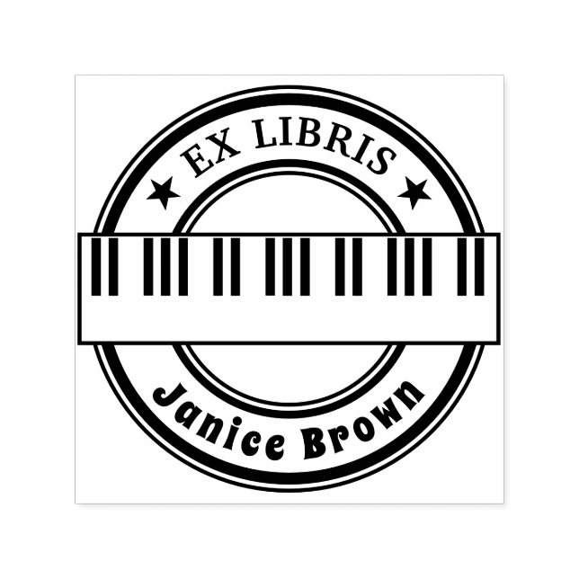 Ex Libris with Piano Keys | music Self-inking Stamp (Design)