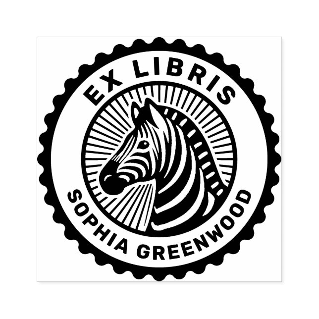 Ex Libris - Zebra Rubber Stamp (Imprint)
