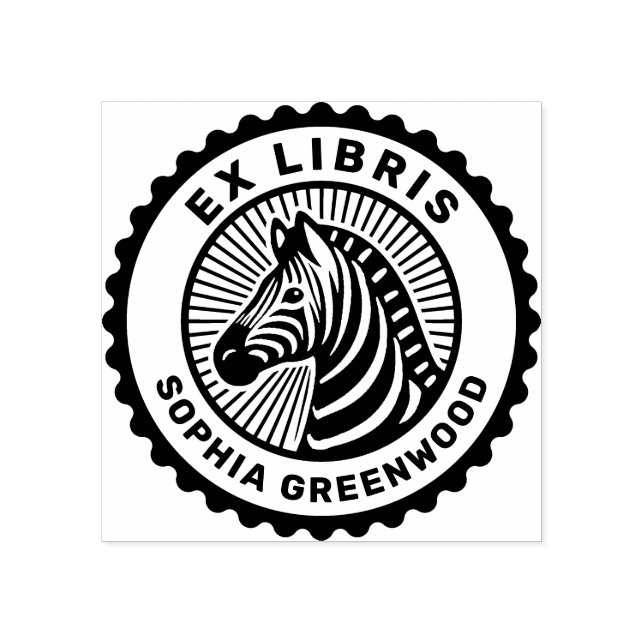 Ex Libris - Zebra Rubber Stamp (Imprint)