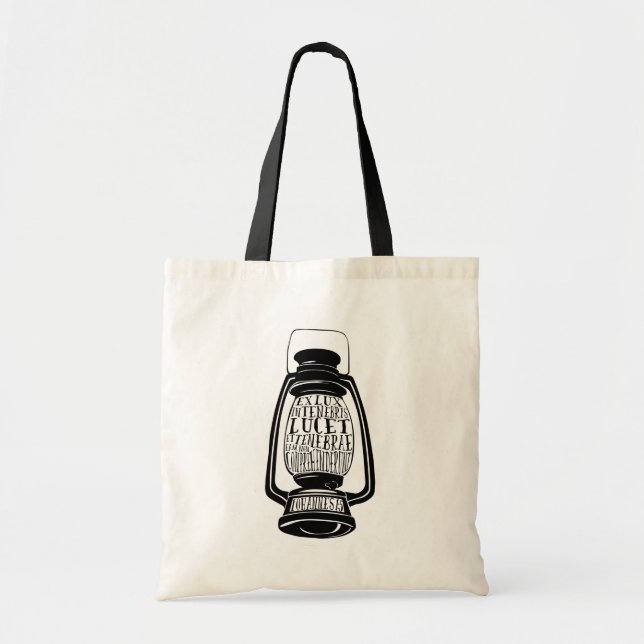 Ex Lux In Tenebris Lucet CUSTOMIZABLE Tote Bag (Front)