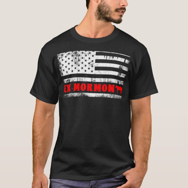 Ex Mormon Tapir Exmo Patriotic Postmormon Anti LDS T-Shirt (Front)