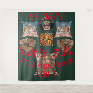 Ex Navy Elephant Seal POD 6 Little Creek Tapestry