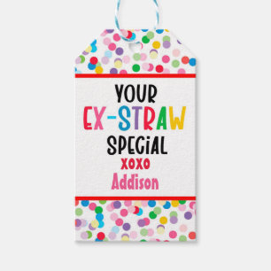 ex-straw special straw valentine favor  gift tags