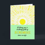 Ex Wife Birthday Bright Sunshine Card<br><div class="desc">Birthday card for an ex-wife. A wish for a birthday full of sunshine. A bright and cheerful card showing a glowing sun sending down bright rays of sunshine.</div>
