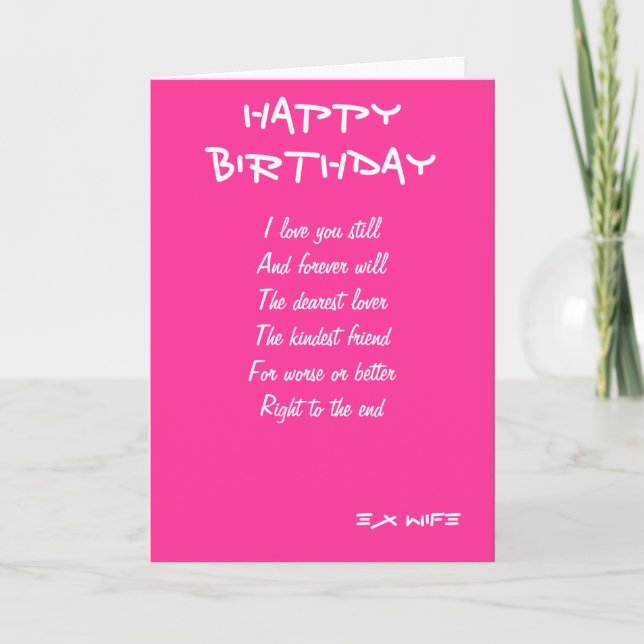 Ex-wife birthday cards (Front)