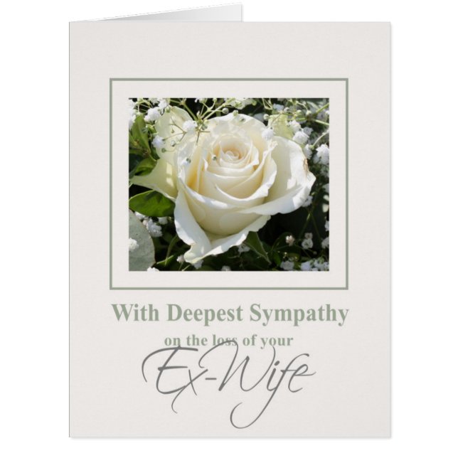 Ex-wife loss Rose sympathy Card (Front)