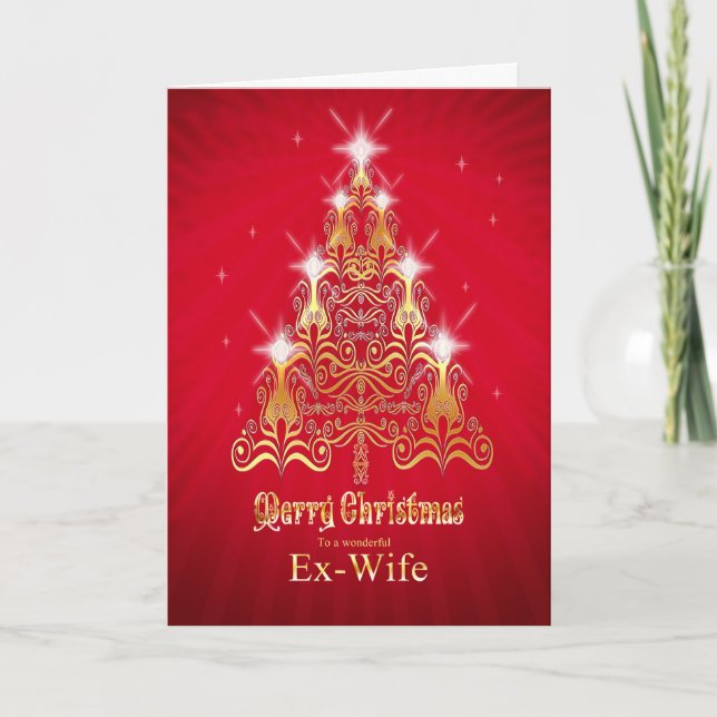 Ex-wife, Stylized Christmas tree Christmas card (Front)