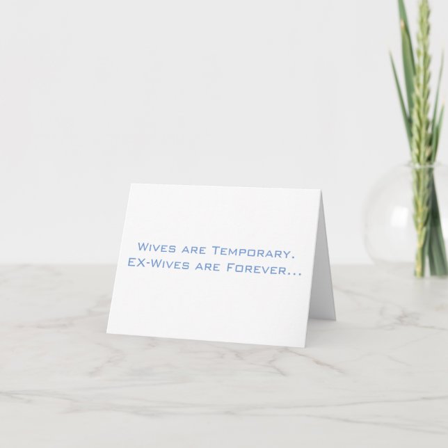 EX WIVES ARE FOREVER THANK YOU CARD (Front)