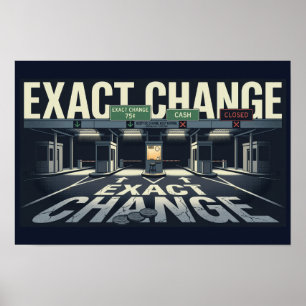 Exact Change Retro Night Drive 18x12 Poster Nigh