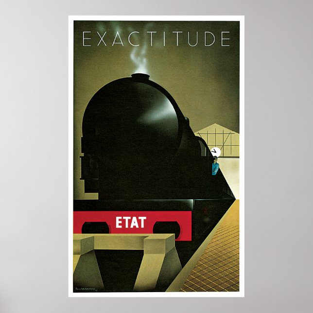 Exactitude Poster ferroviaire Vintage (Devant)