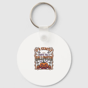 Exactly Days Till Halloween Jack Lantern Bats_1 Keychain
