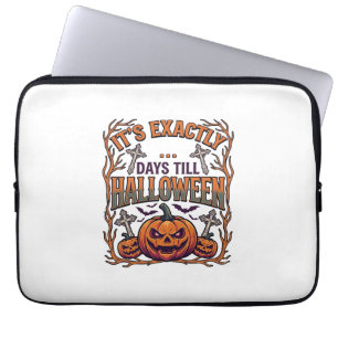 Exactly Days Till Halloween Jack Lantern Bats_1 Laptop Sleeve