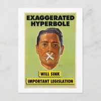 Exaggerated Hyperbole Postcard