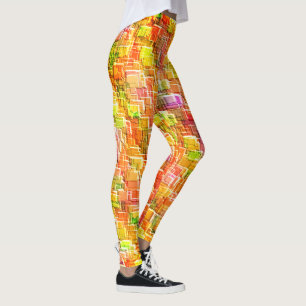 Exaggerated mess of embossed square overlays throw leggings