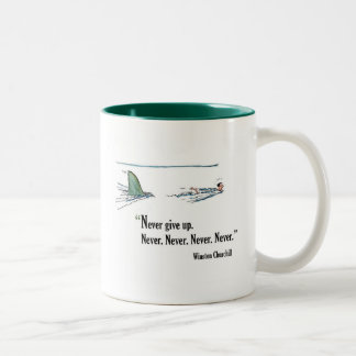 Exam motivational quote by Winston Churchill Two-Tone Coffee Mug