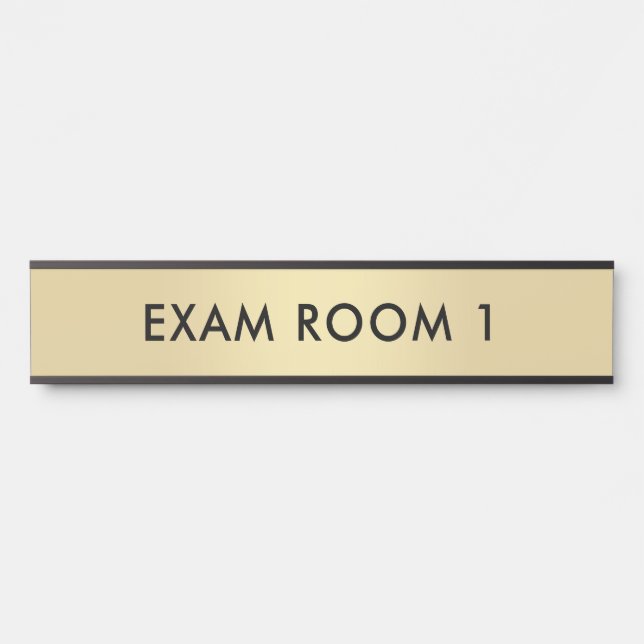 Exam Room Gold Black Customizable Text Template Door Sign (Front)