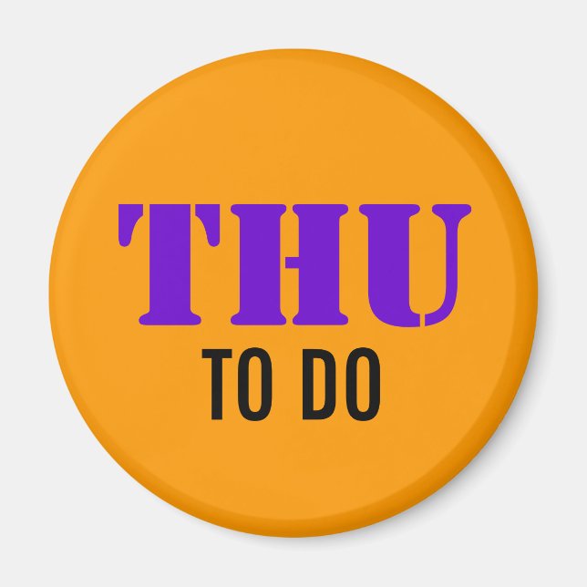 EXAMPLE: ONLY COLOR / orange + your text Magnet (Front)