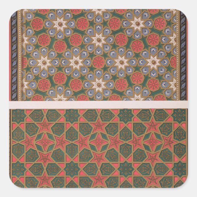 Examples of ceiling decorations, from 'Arab Art as Square Sticker (Front)