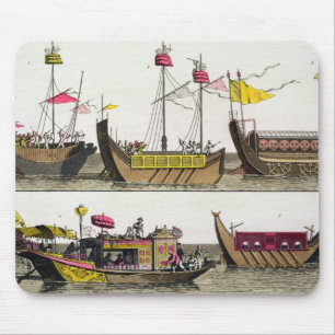 Examples of Chinese ships, illustration from 'Le C Mouse Pad