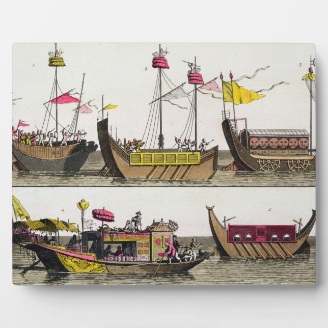 Examples of Chinese ships, illustration from 'Le C Plaque (Front)