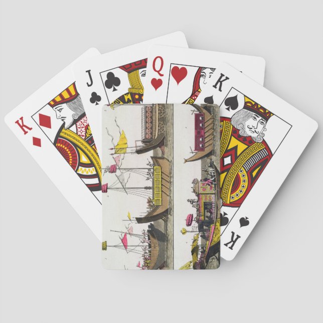 Examples of Chinese ships, illustration from 'Le C Playing Cards (Back)